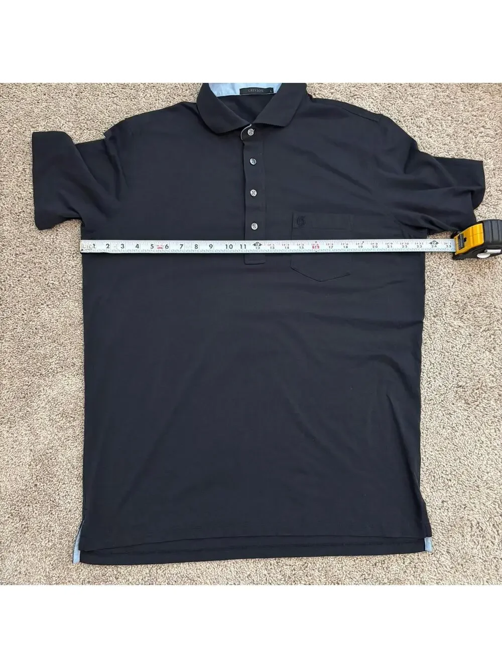 Greyson Golf Spirit Short Sleeve Chest Pocket Polo Black Men’s Size Large EUC